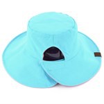 Solid Reversible Ponytail Bucket Hat