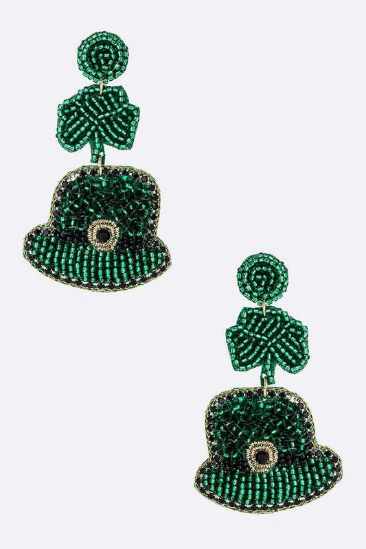 Iconic Beaded Saint Patricks Day Earrings