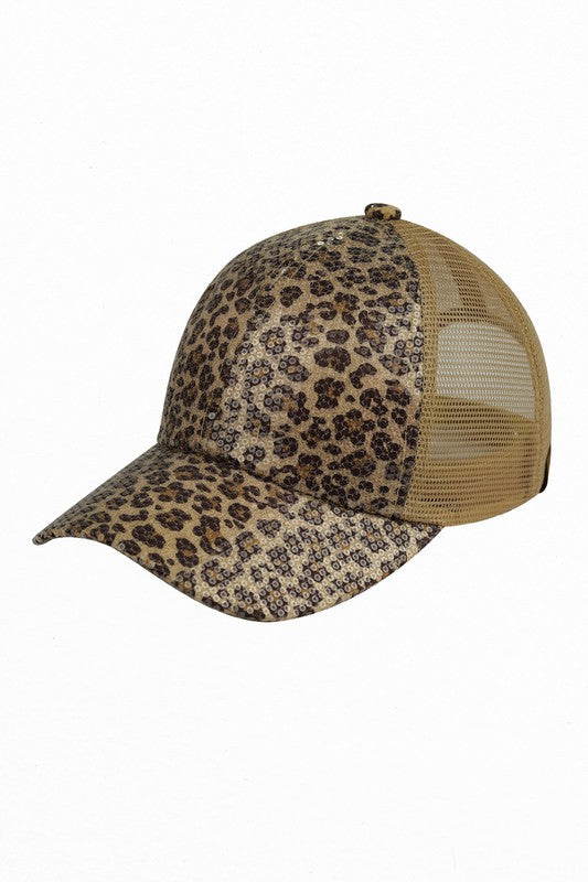 CC Sequin Leopard Baseball Cap