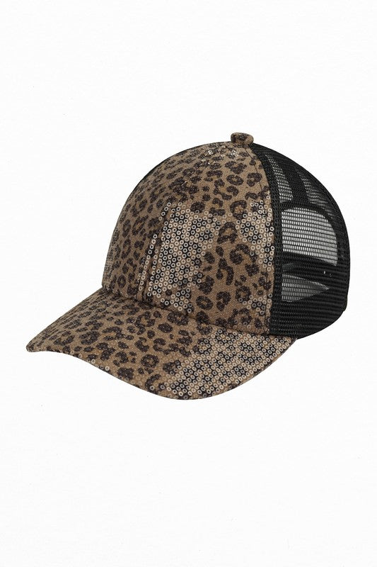 CC Sequin Leopard Baseball Cap