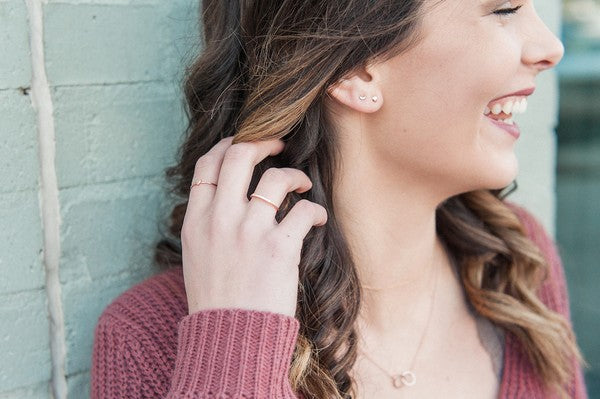 Mini Moon Stud Earrings