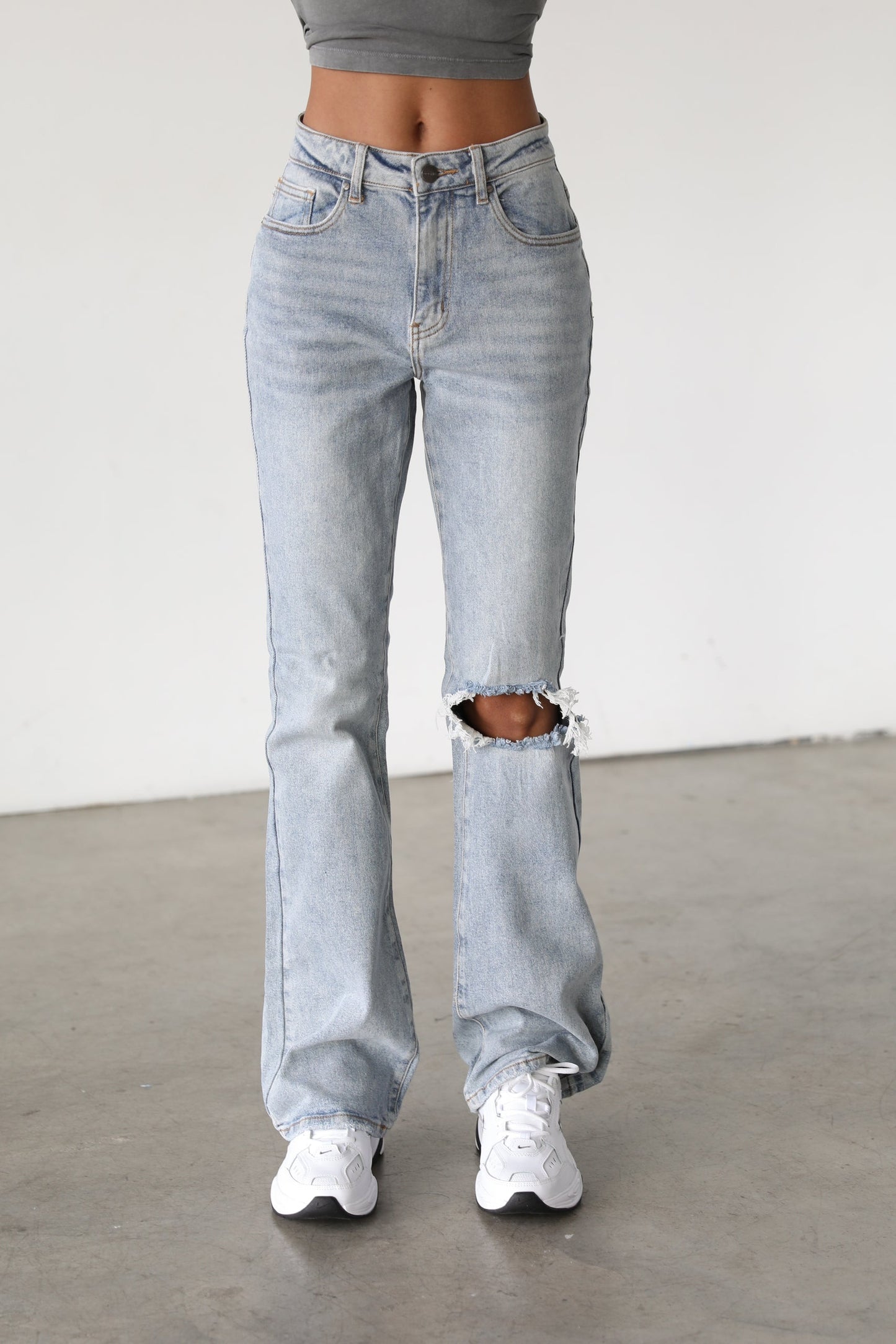 High Rise Flare Leg Denim Jeans-7101