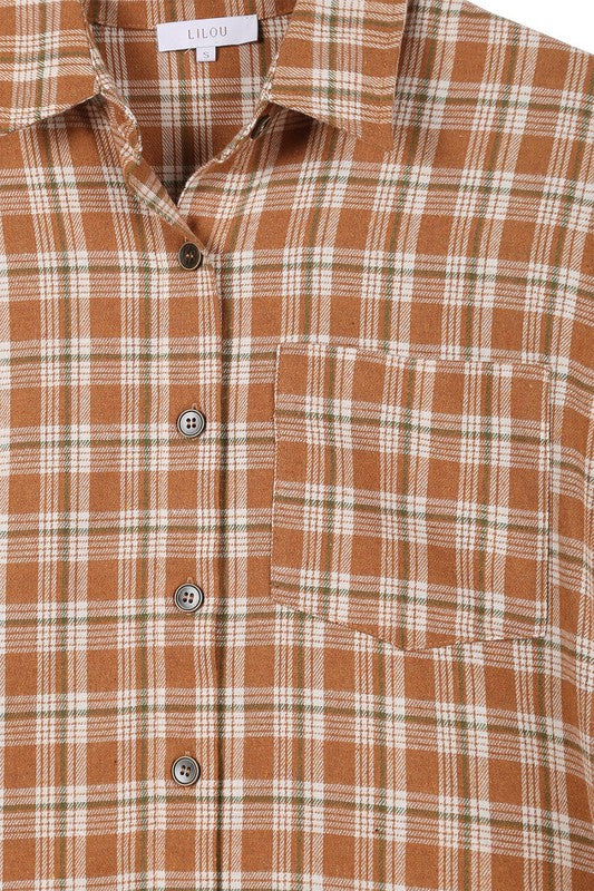 Autumn beige plaid shirts