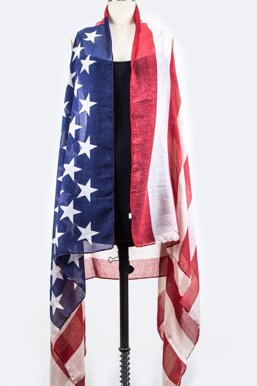 American Flag Shawl Vest