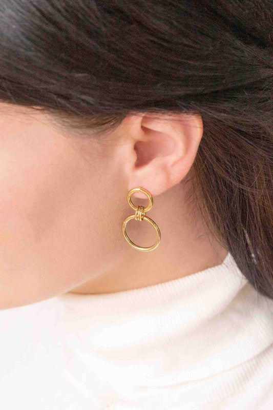 Asymmetrical Circle Drop Earrings