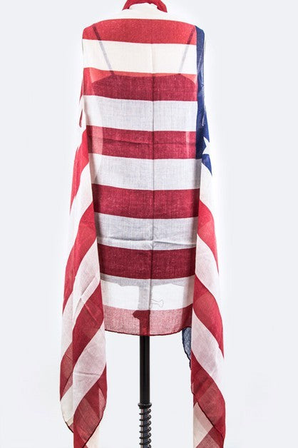 American Flag Shawl Vest