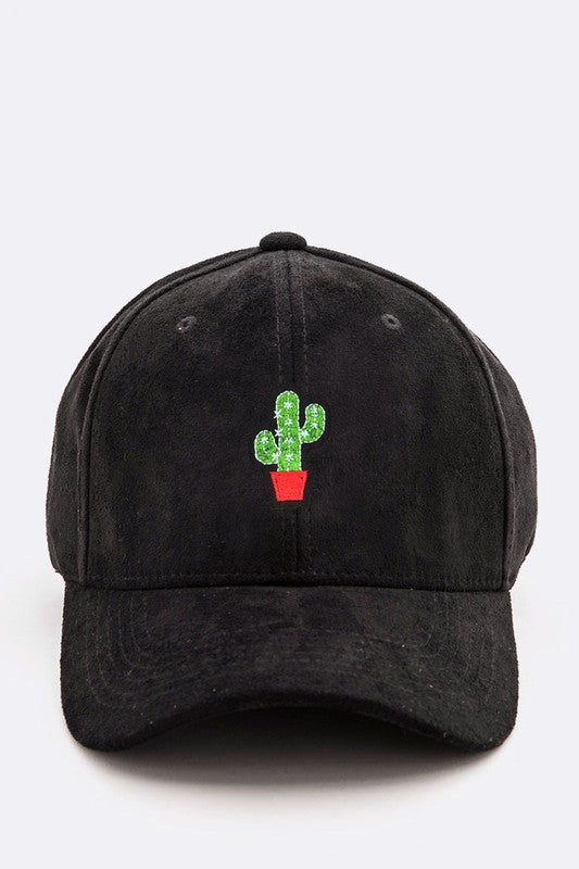 Petite Cactus Patch Suede Cap