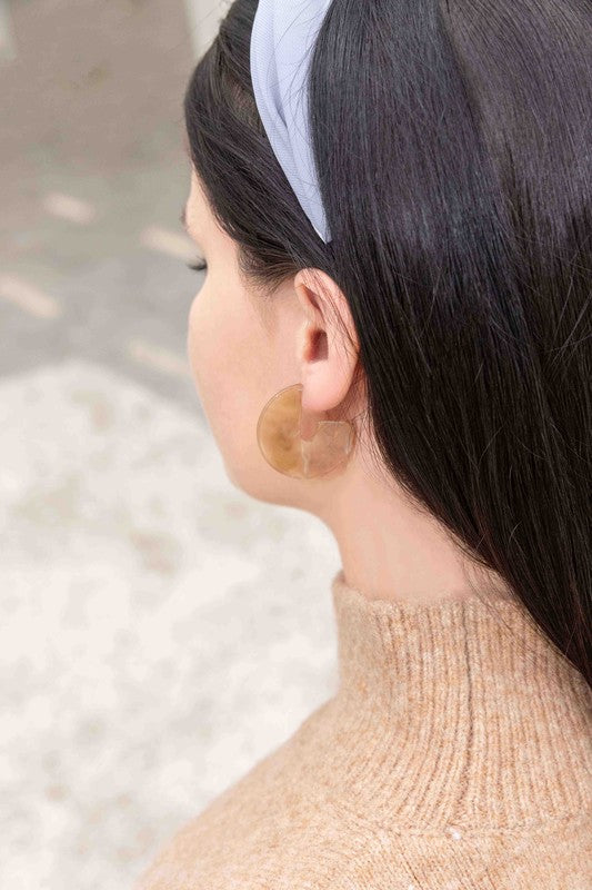 Marble Half Hoop Earrings