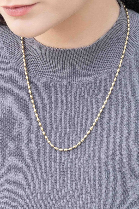 Gold Beaded Chain Necklace