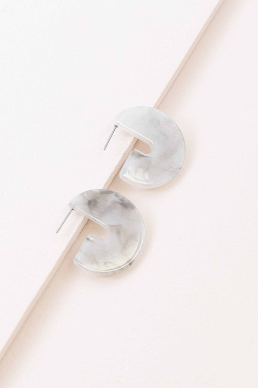 Marble Half Hoop Earrings