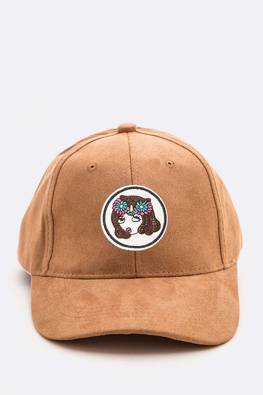 Flower Girl Iconic Patch Suede Cap