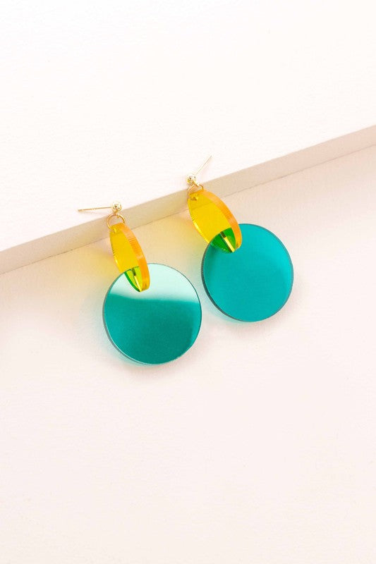 Clear Color Pop Drop Earrings