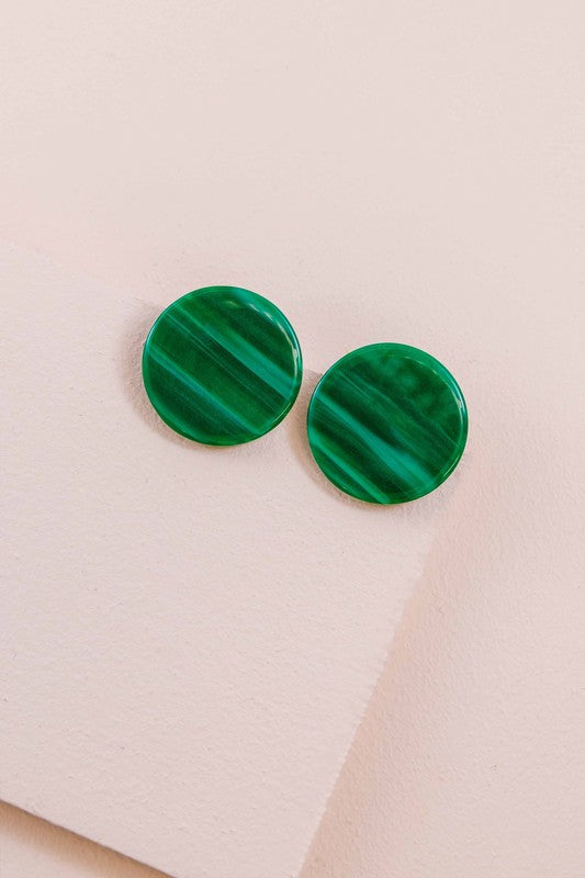 Emerald Forest Circle Earrings