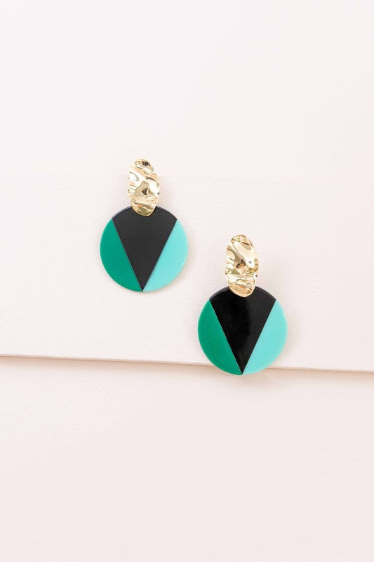 Color Block Drop Earrings