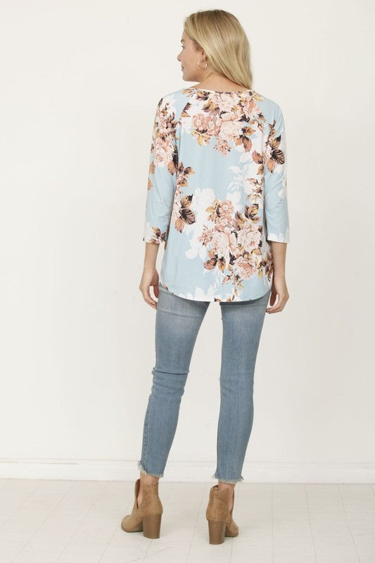 Floral Bottom Knot Tunic