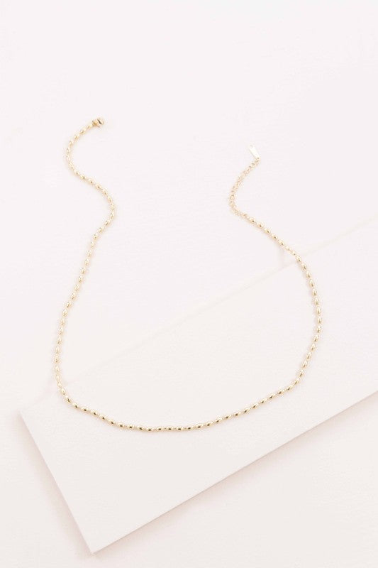 Gold Beaded Chain Necklace