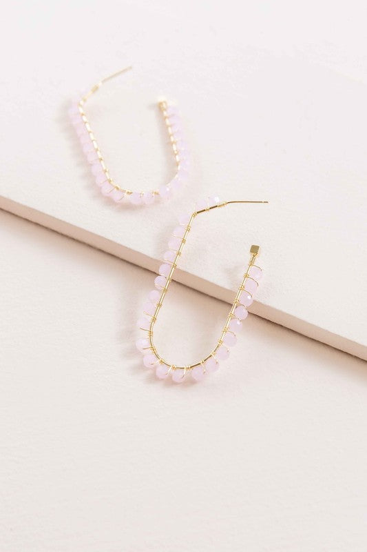 Beaded Racetrack Hoop Earrings