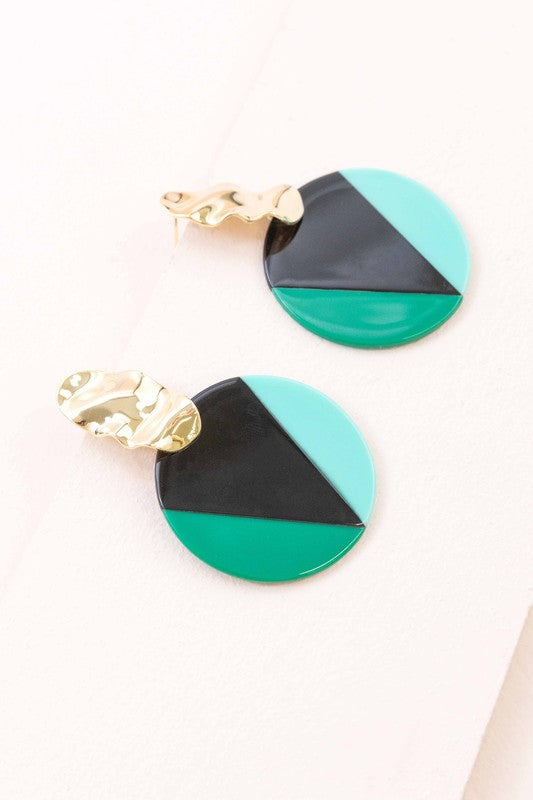 Color Block Drop Earrings