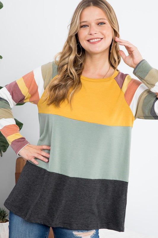 STRIPE COLORBLOCK TOP