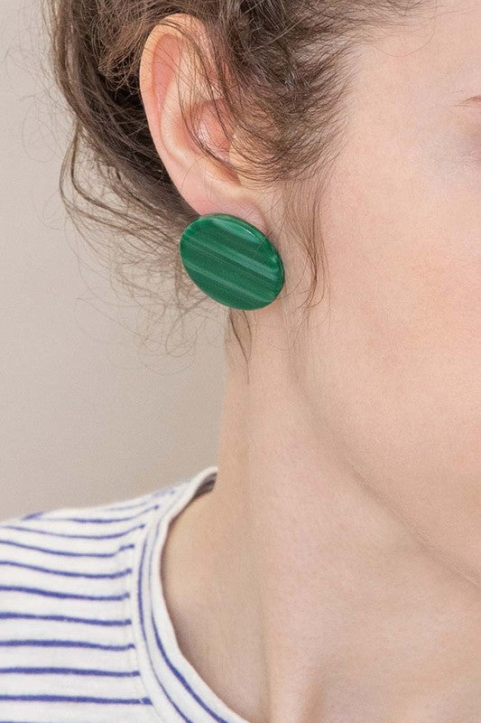 Emerald Forest Circle Earrings