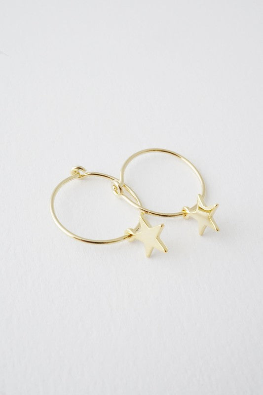 Magic Charm Star Hoops