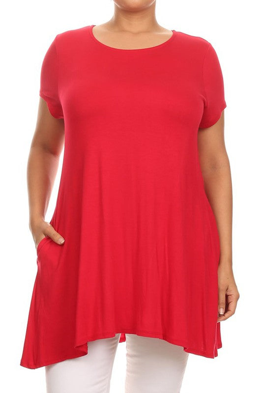 Short sleeves Side pockets Tunic top