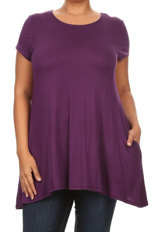 Short sleeves Side pockets Tunic top