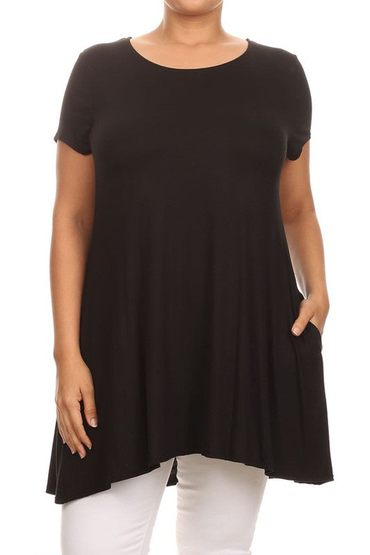 Short sleeves Side pockets Tunic top