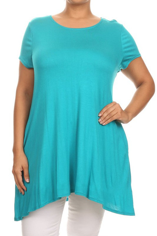 Short sleeves Side pockets Tunic top