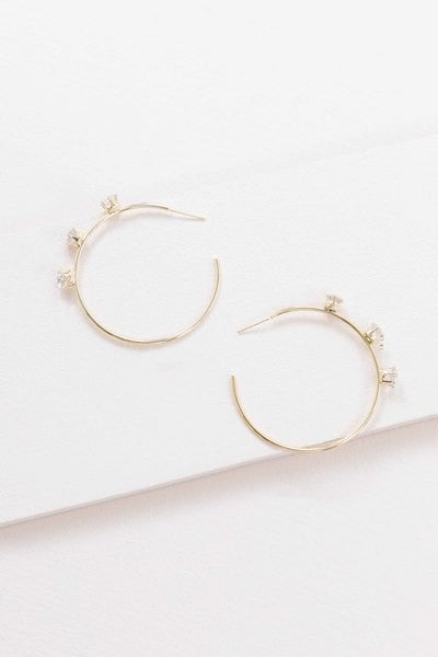 Diamond Studded Hoop Earrings