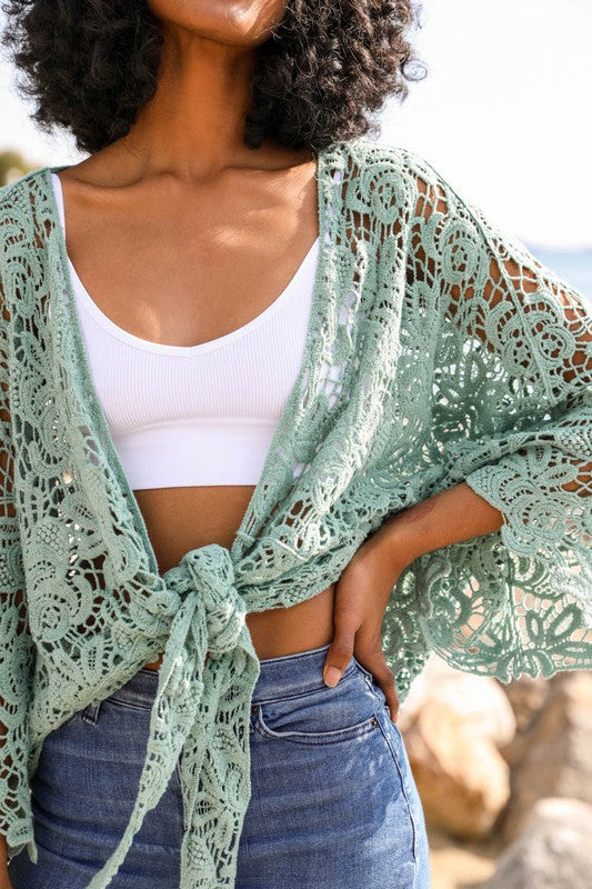 Crochet Floral Petal Kimono Wrap