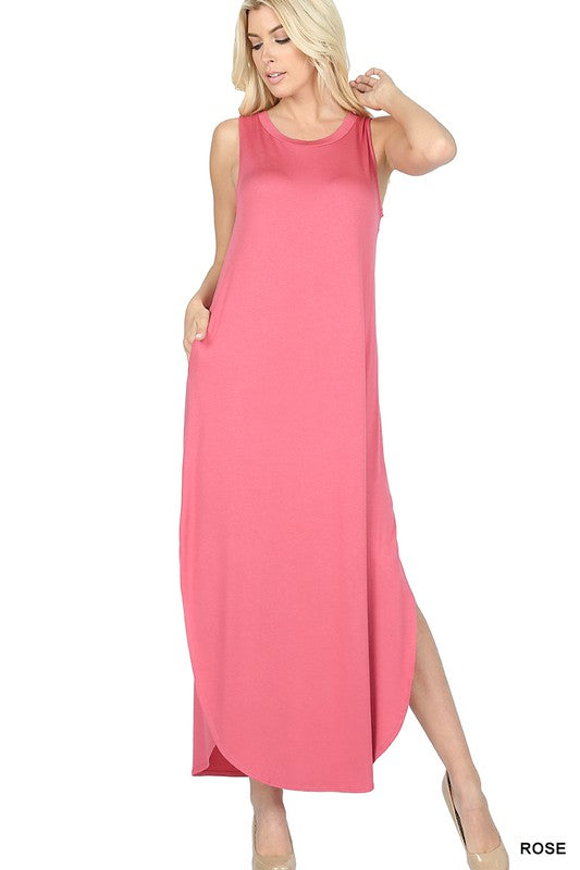 Viscose Sleeveless Maxi Dress