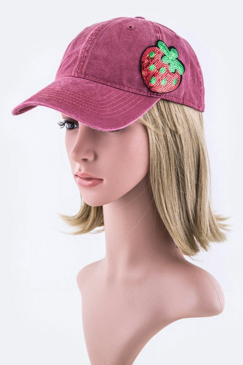 Sequins Strawberry Fashion Cap