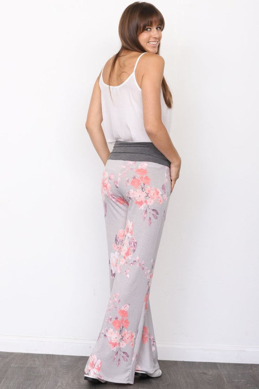 Vintage Floral Wide Leg Pants