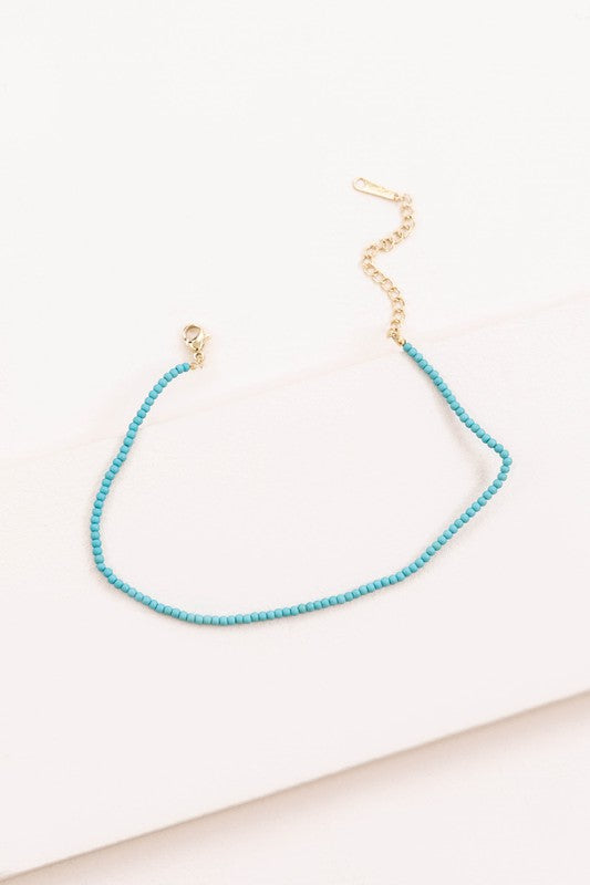 Turquoise Beaded Anklet