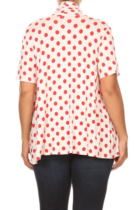 Polka dot Open Front Short sleeve cardigan