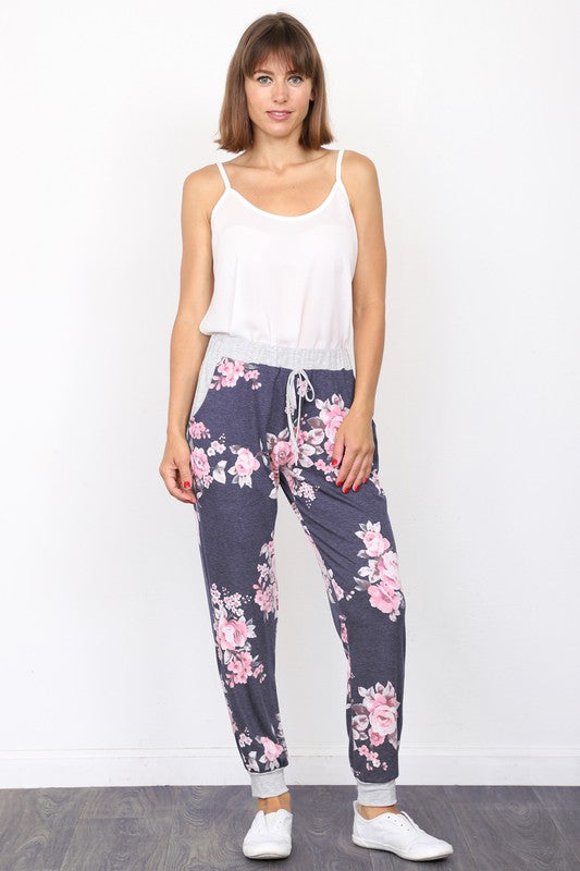 Plus Floral Drawstring Jogger