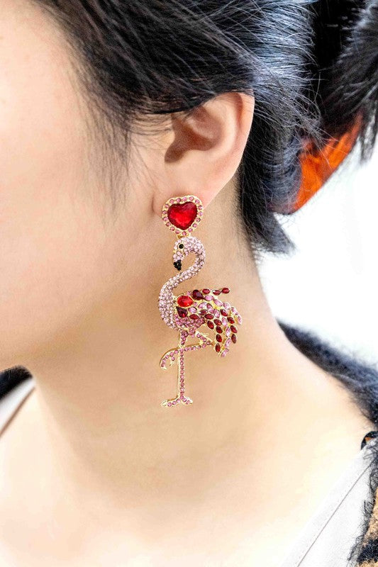 Pink Flamingo Drop Earrings