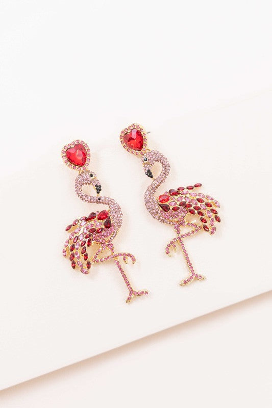 Pink Flamingo Drop Earrings