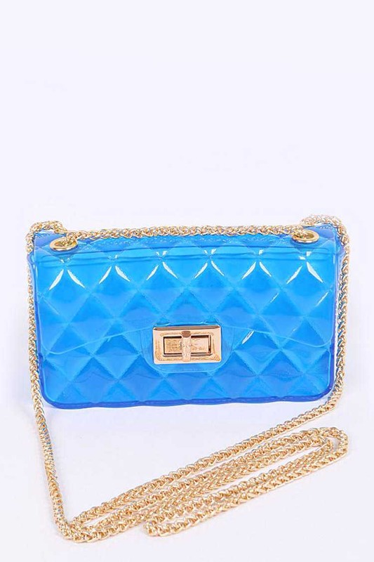 Twist Lock Color Jelly Shoulder Bag