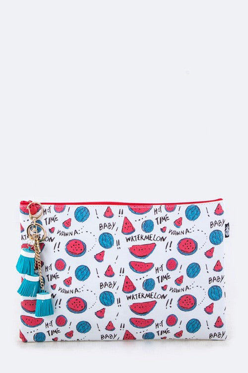 Watermelon Print Large Pouch