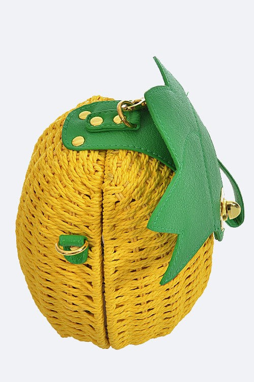 Pineapple Basket Weaved Iconic Novelty Clutch