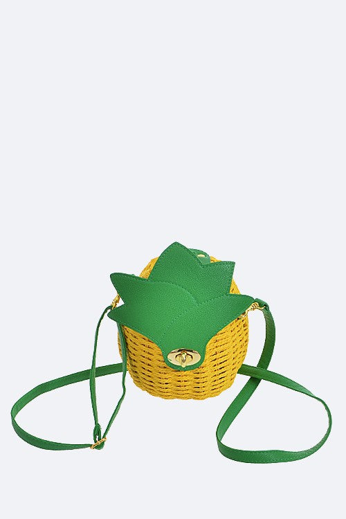 Pineapple Basket Weaved Iconic Novelty Clutch