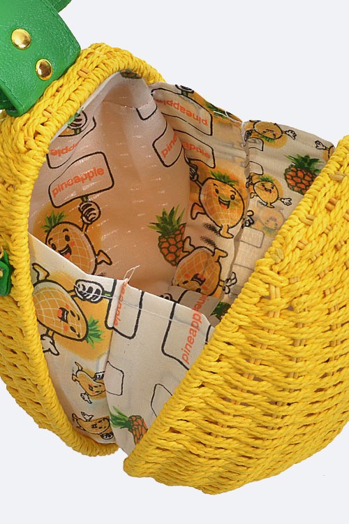 Pineapple Basket Weaved Iconic Novelty Clutch