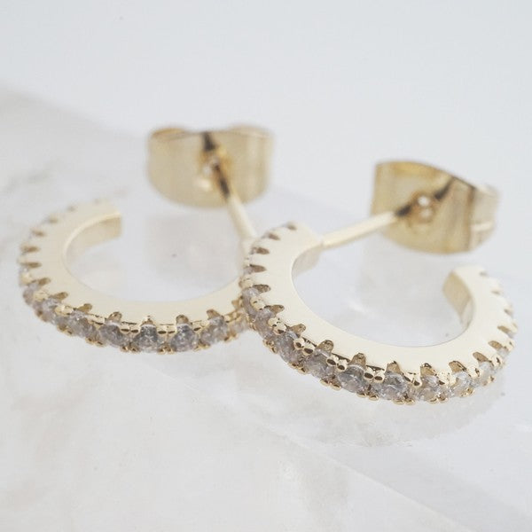 Crystal Clear Huggie Hoops