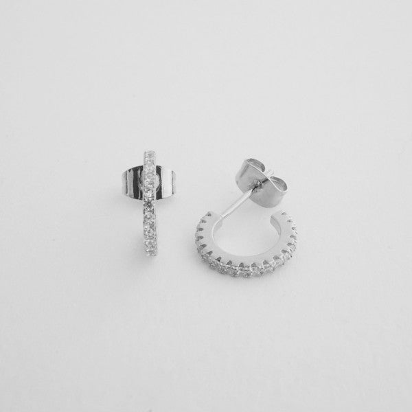 Crystal Clear Huggie Hoops
