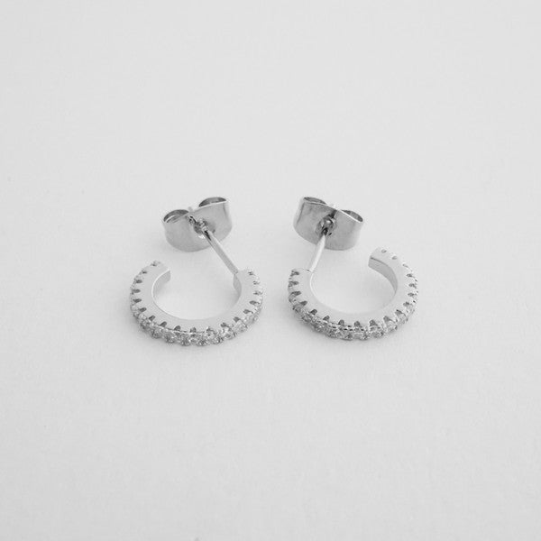 Crystal Clear Huggie Hoops