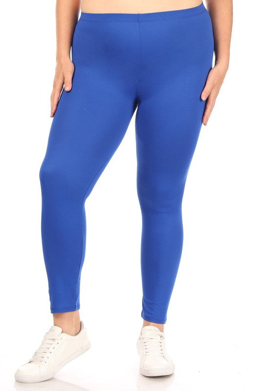 Plus Solid high rise Fitted leggings