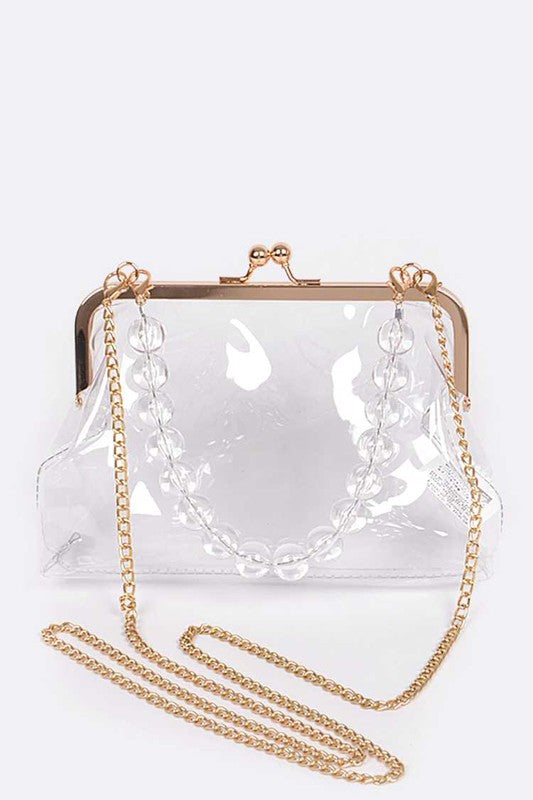 Iconic Pearl Handle Clear Bag