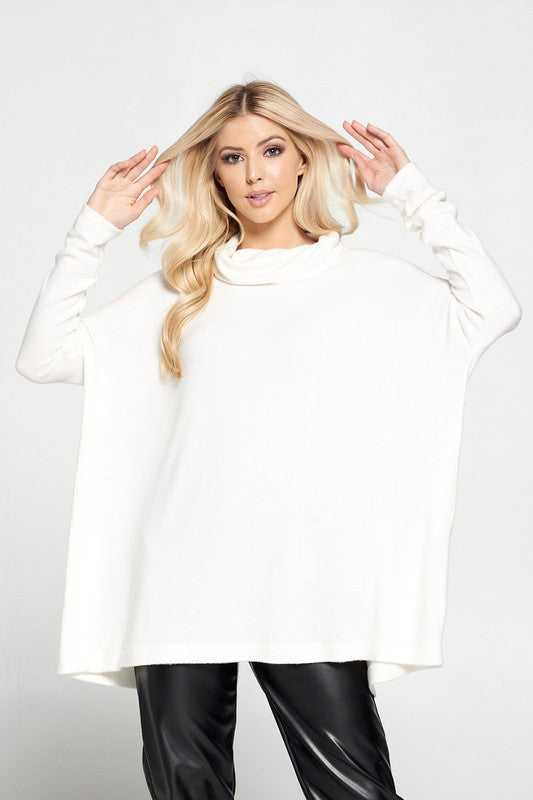 Ivory Long Sleeve Open Back Pullover Top